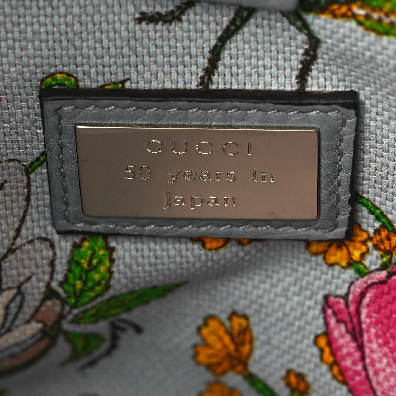 Gucci Pebbled Calfskin Medium Bamboo Shopper Tote Light Blue 7 of 10