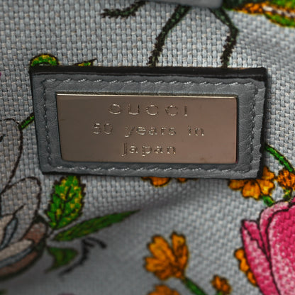 Gucci Pebbled Calfskin Medium Bamboo Shopper Tote Light Blue 7 of 10