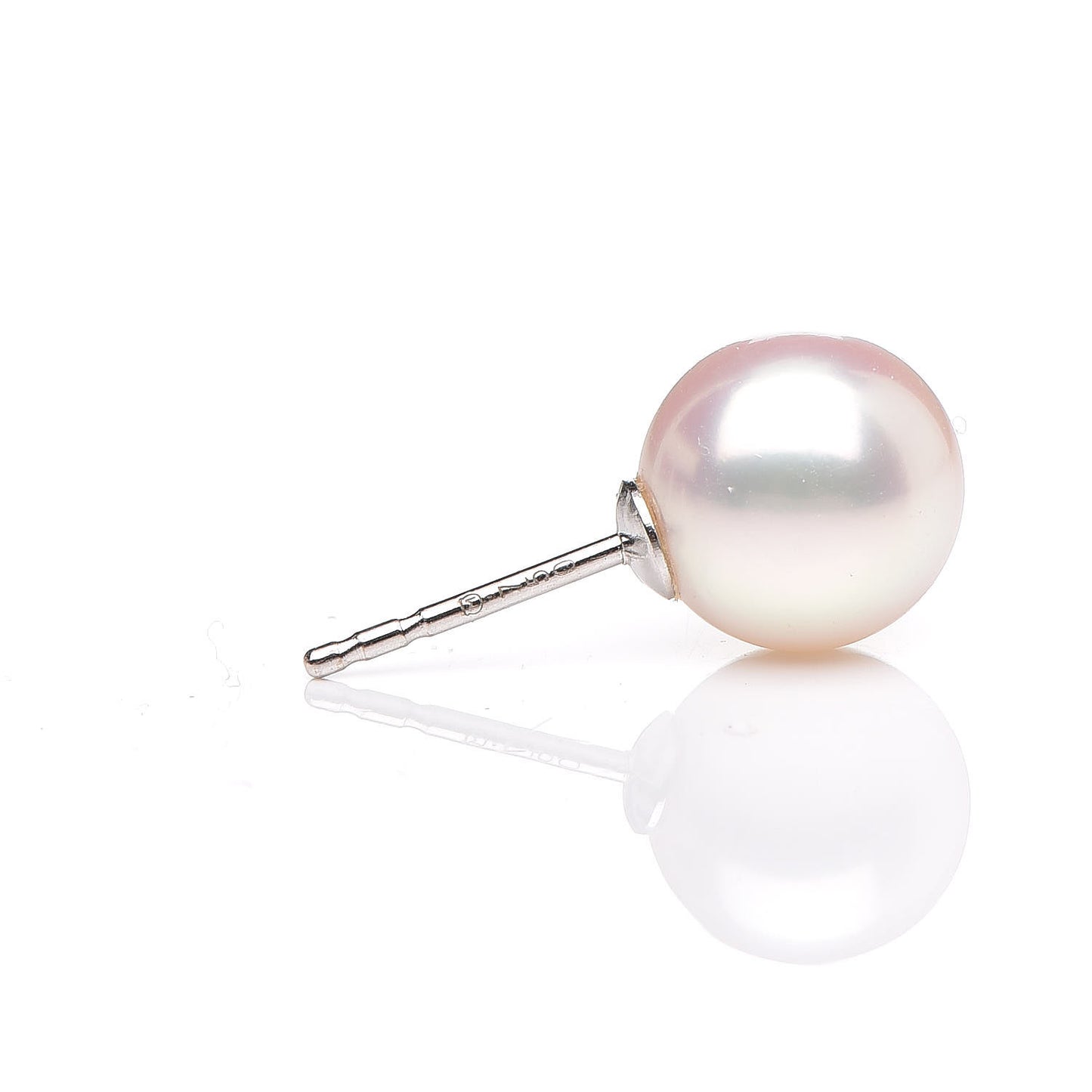 18K White Gold Akoya Pearl 8.5-9mm Stud Earrings AAA