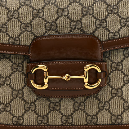 Gucci GG Supreme Monogram Horsebit 1955 Shoulder Bag Beige Brown Sugar 9 of 12