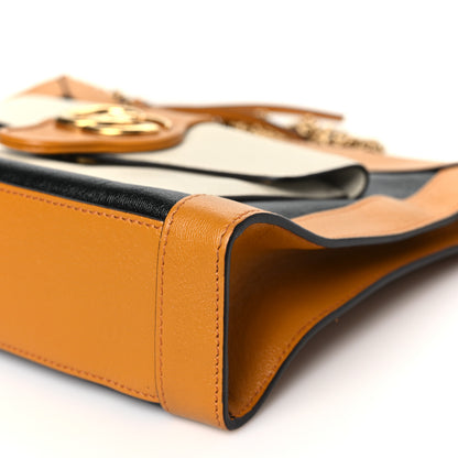Gucci New Sakai Calfskin Lux Tri-Color Dahlia Chain Shoulder Bag Black Mystic White Sun Oil 10 of 11