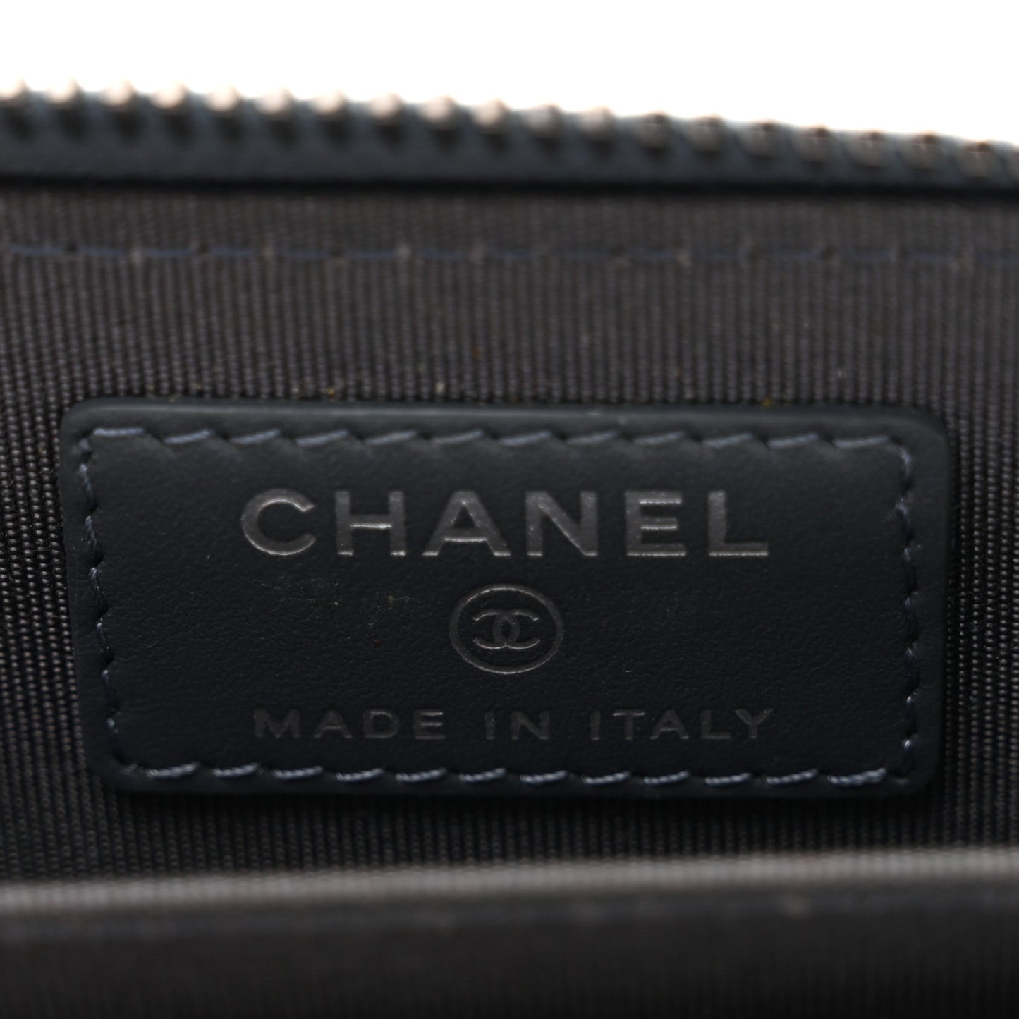 Caviar Quilted Zip Around Coin Purse Wallet Dark Blue