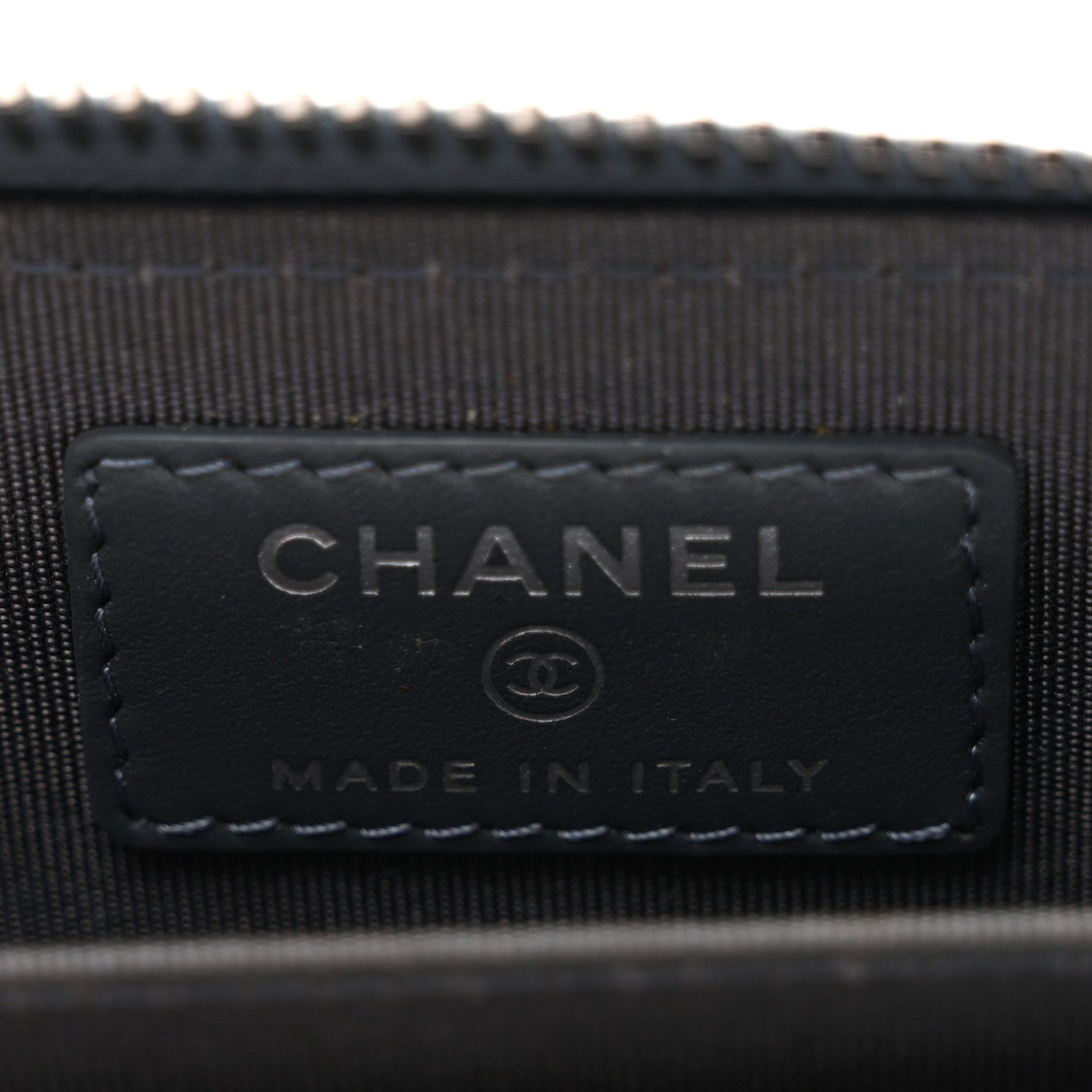 Chanel Caviar Quilted Zip Around Coin Purse Wallet Dark Blue 6 of 7