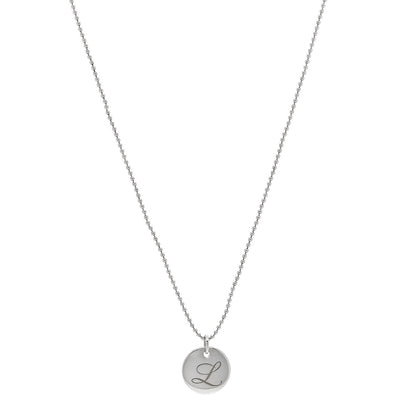 Tiffany Sterling Silver Letter L Disc Pendant Necklace 1 of 6
