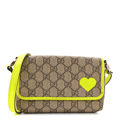 Gucci GG Supreme Monogram Kids Heart Crossbody Yellow 1 of 11