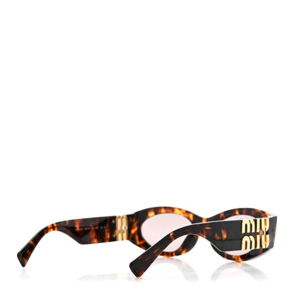 Miu Miu Acetate Oval Glimpse Sunglasses SMU11W Tortoise 4 of 8