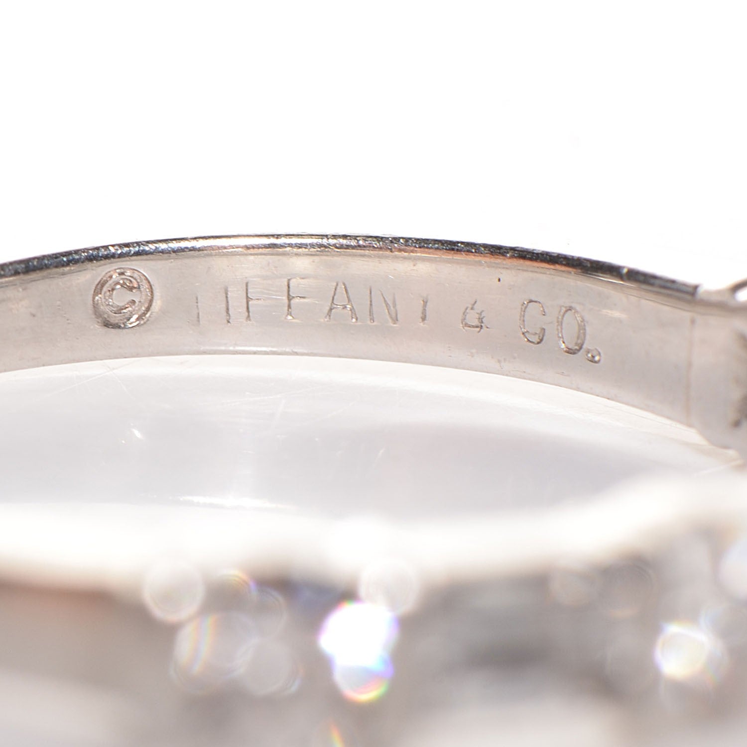 Tiffany Platinum Diamond Round and Baguette Band Ring 5 3 of 6