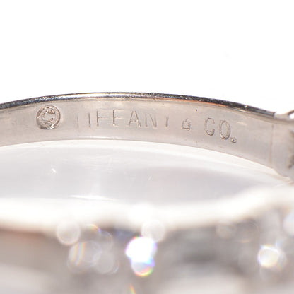 Tiffany Platinum Diamond Round and Baguette Band Ring 5 3 of 6