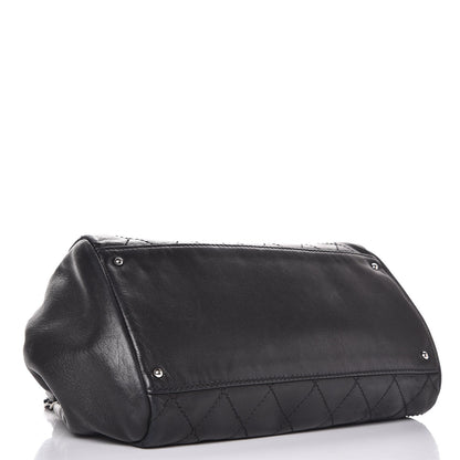Chanel Lambskin Stitched Accordion Tote Black 4 of 10