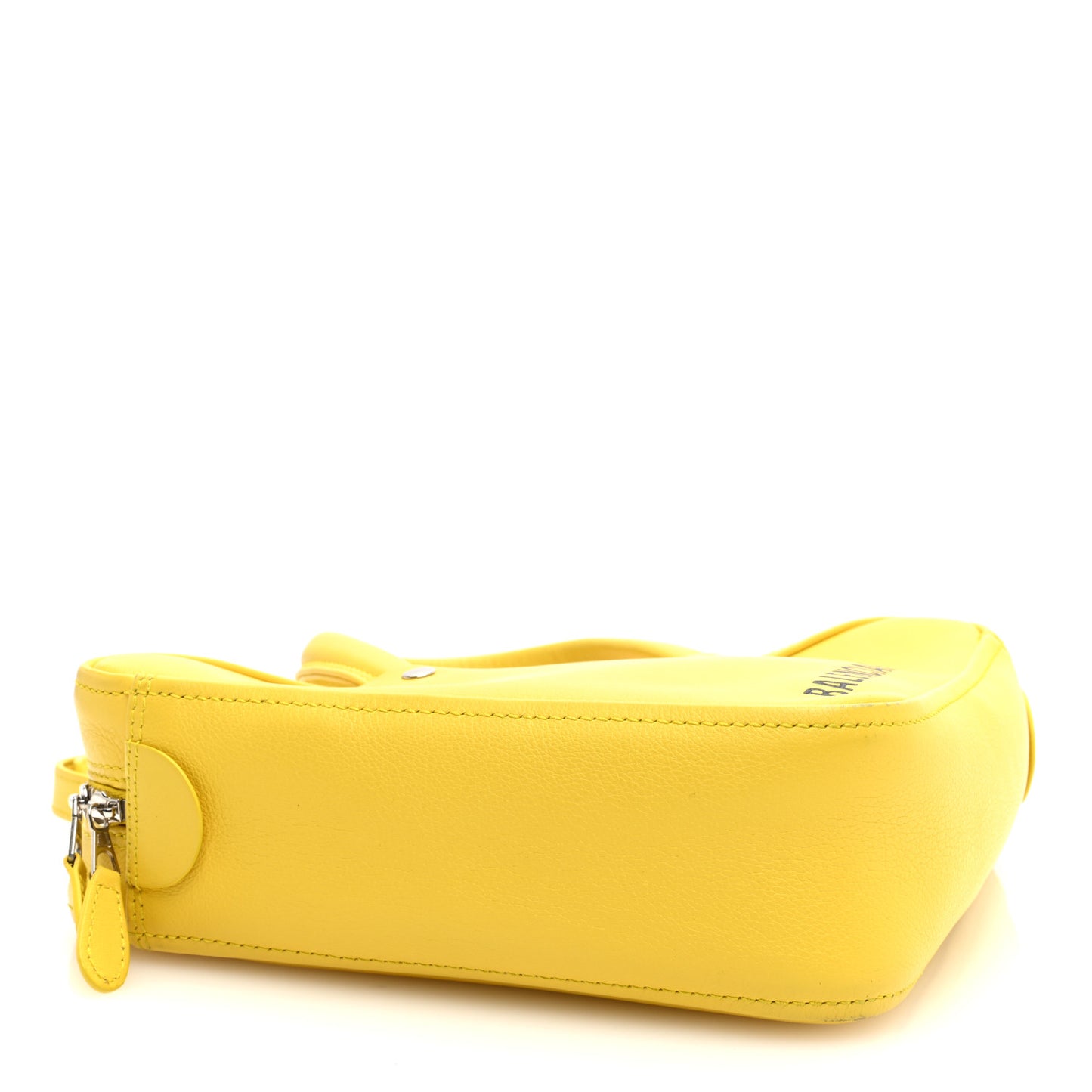 Shiny Day Calfskin Logo XS Triangle Duffle Jaune Black