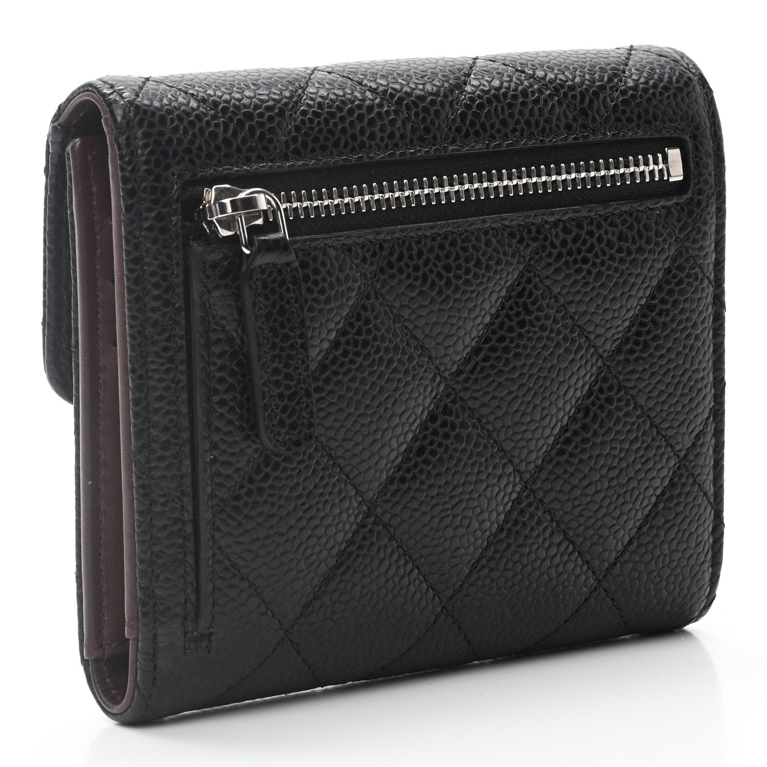 Chanel Caviar Quilted Compact Flap Wallet Black 2 of 9