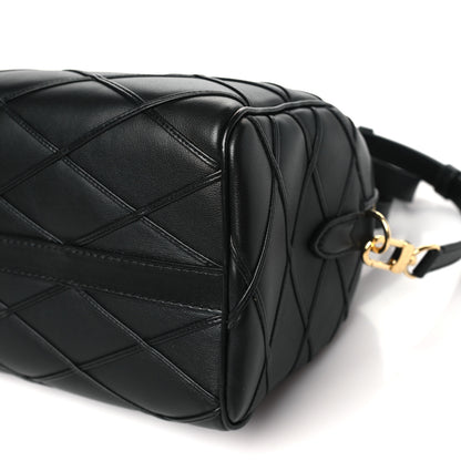 Louis Vuitton Lambskin Malletage Speedy Bandouliere 25 Black 9 of 9