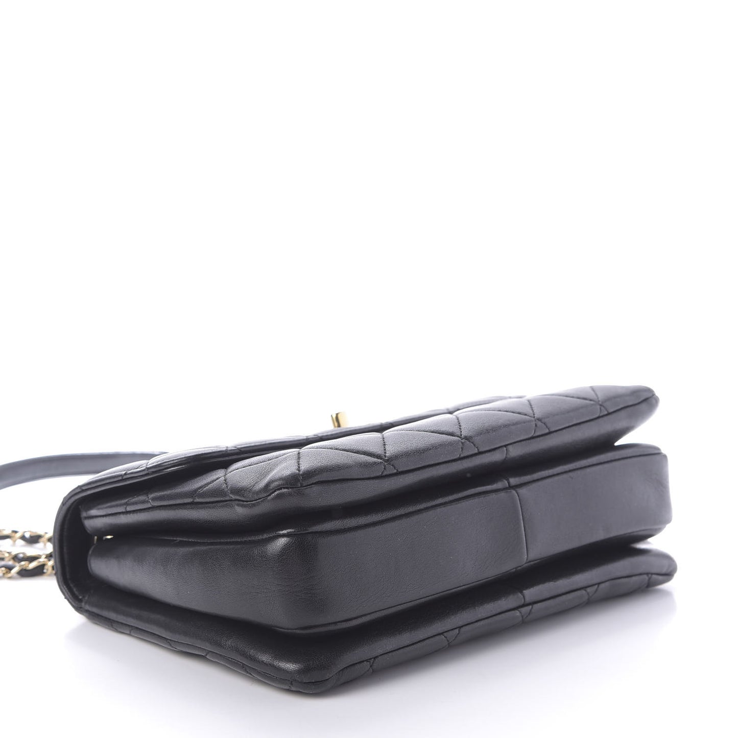 Lambskin Quilted Small Trendy CC Dual Handle Flap Bag Black
