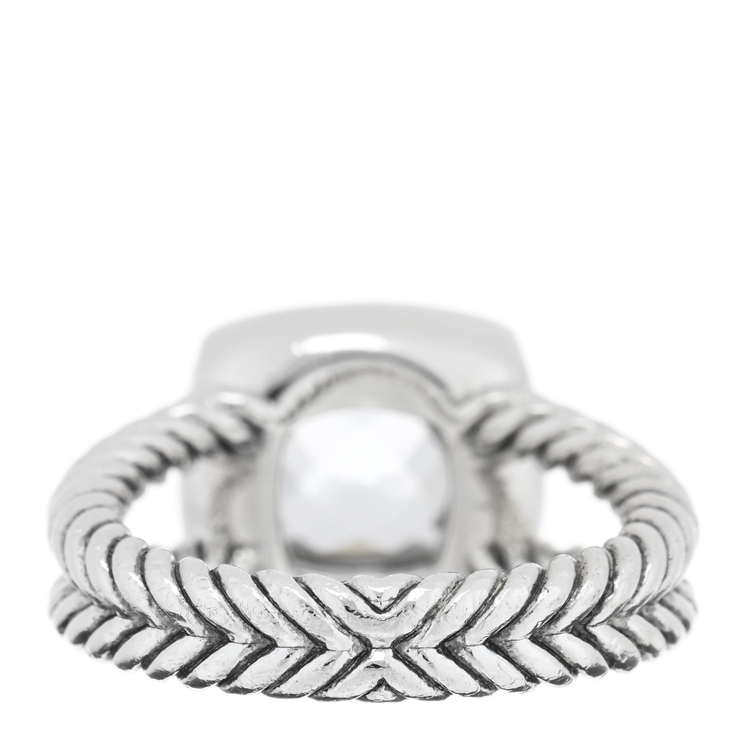 David Yurman Sterling Silver Diamond White Topaz 7mm Petite Albion Ring 48 4.5 3 of 5