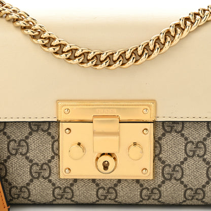 Gucci GG Supreme Monogram Calfskin Small Padlock Shoulder Bag Beige Mystic White Sun Oil 15 of 19
