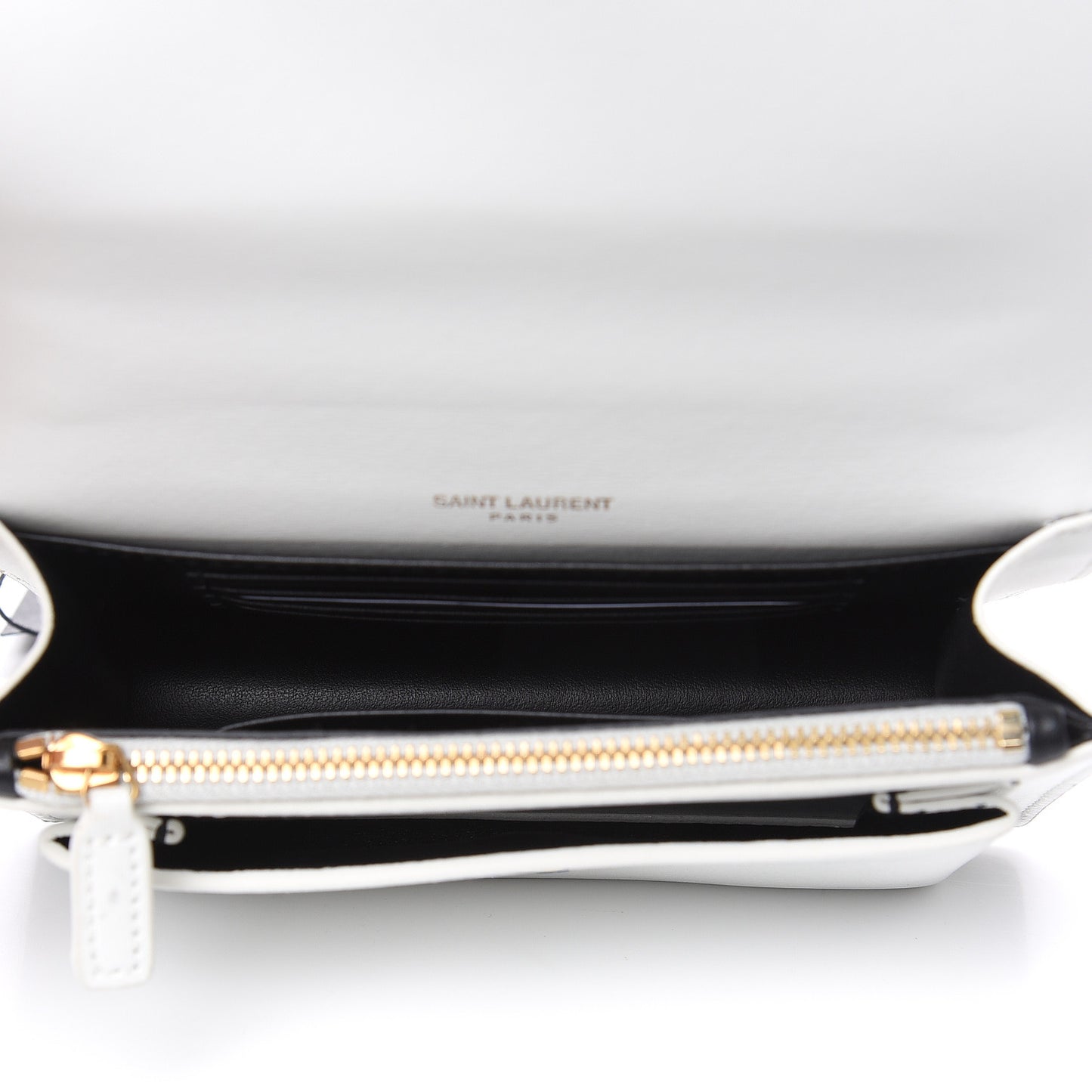 New Aspen Calfskin Bi-Color Monogram Sunset Chain Wallet Black Dirty White