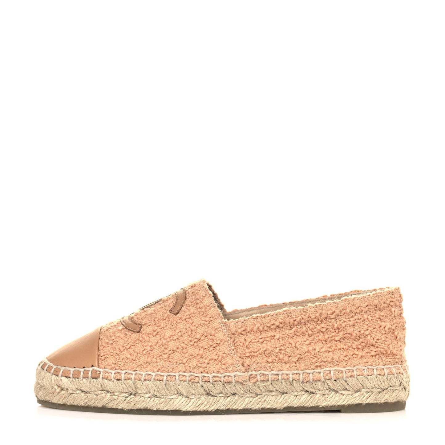 Tweed Grosgrain CC Espadrilles 37 Beige