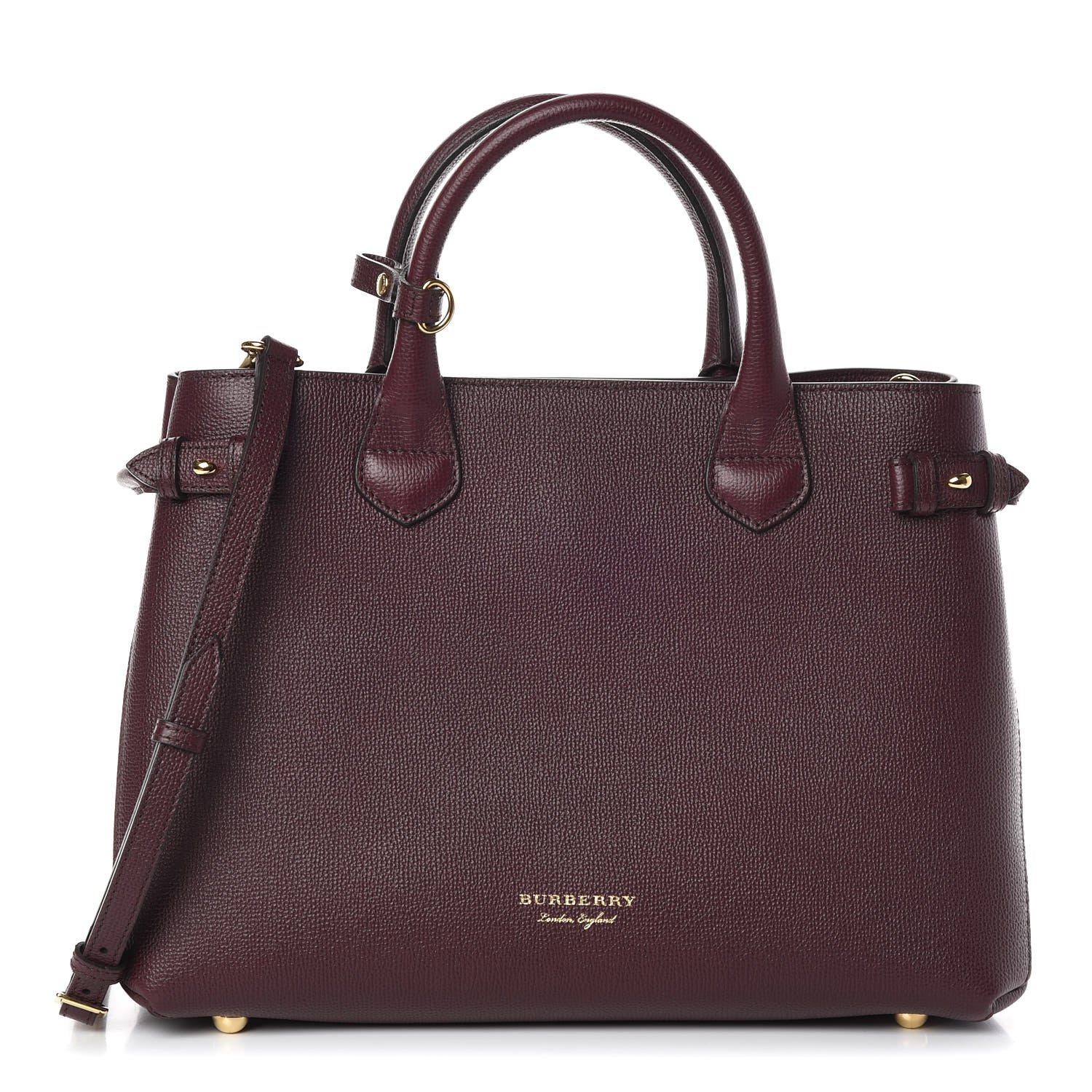 Burberry Calfskin House Check Medium Banner Tote Elderberry 1 of 10