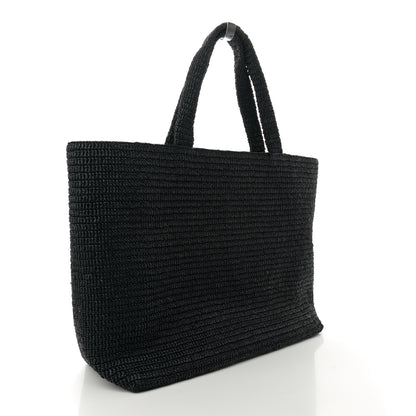 Saint Laurent Raffia Logo Tote Black 3 of 10