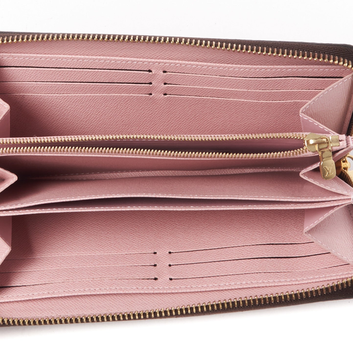 Louis Vuitton Damier Ebene Zippy Wallet Rose Ballerine 7 of 8