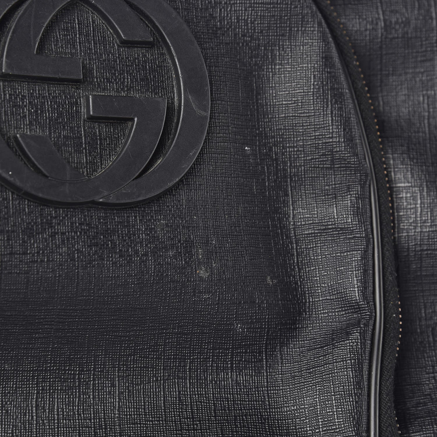Gucci Coated Canvas Interlocking G Travel Backpack Black 10 of 19