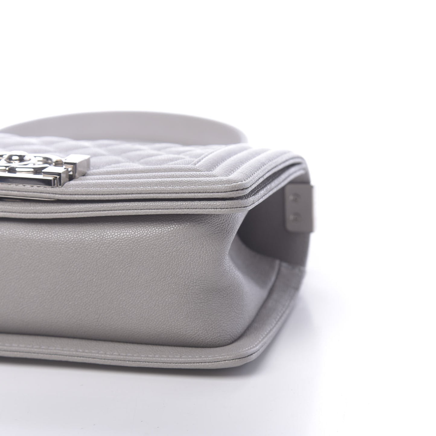 Caviar Quilted Small Boy Flap Grey