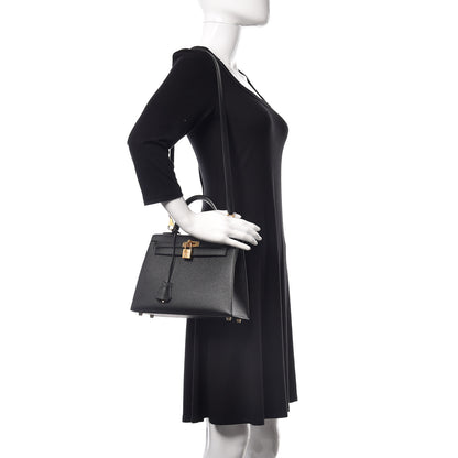 Hermes Epsom Kelly Sellier 25 Black 2 of 40
