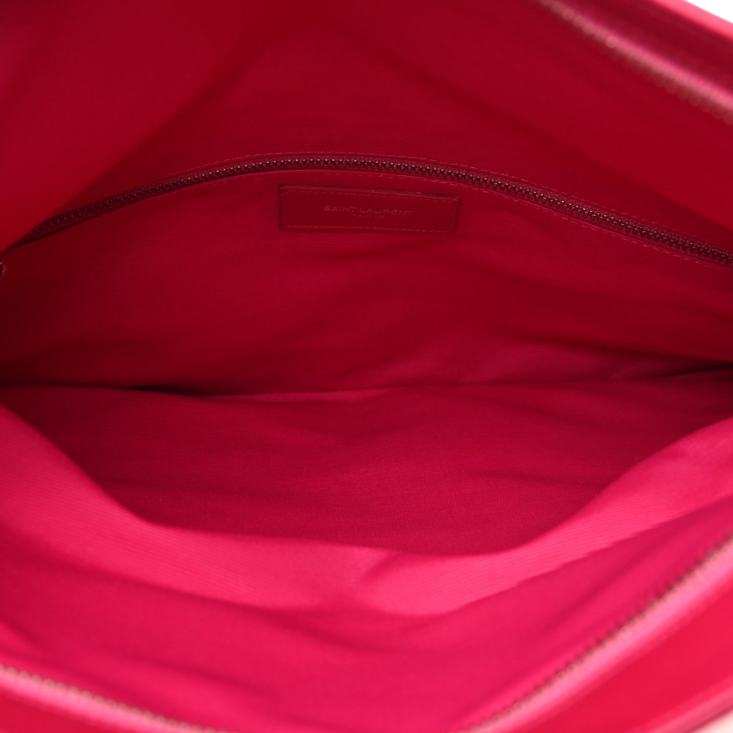 Saint Laurent Smooth Calfskin Studded Letters Fold-Over Clutch Fuchsia 5 of 6