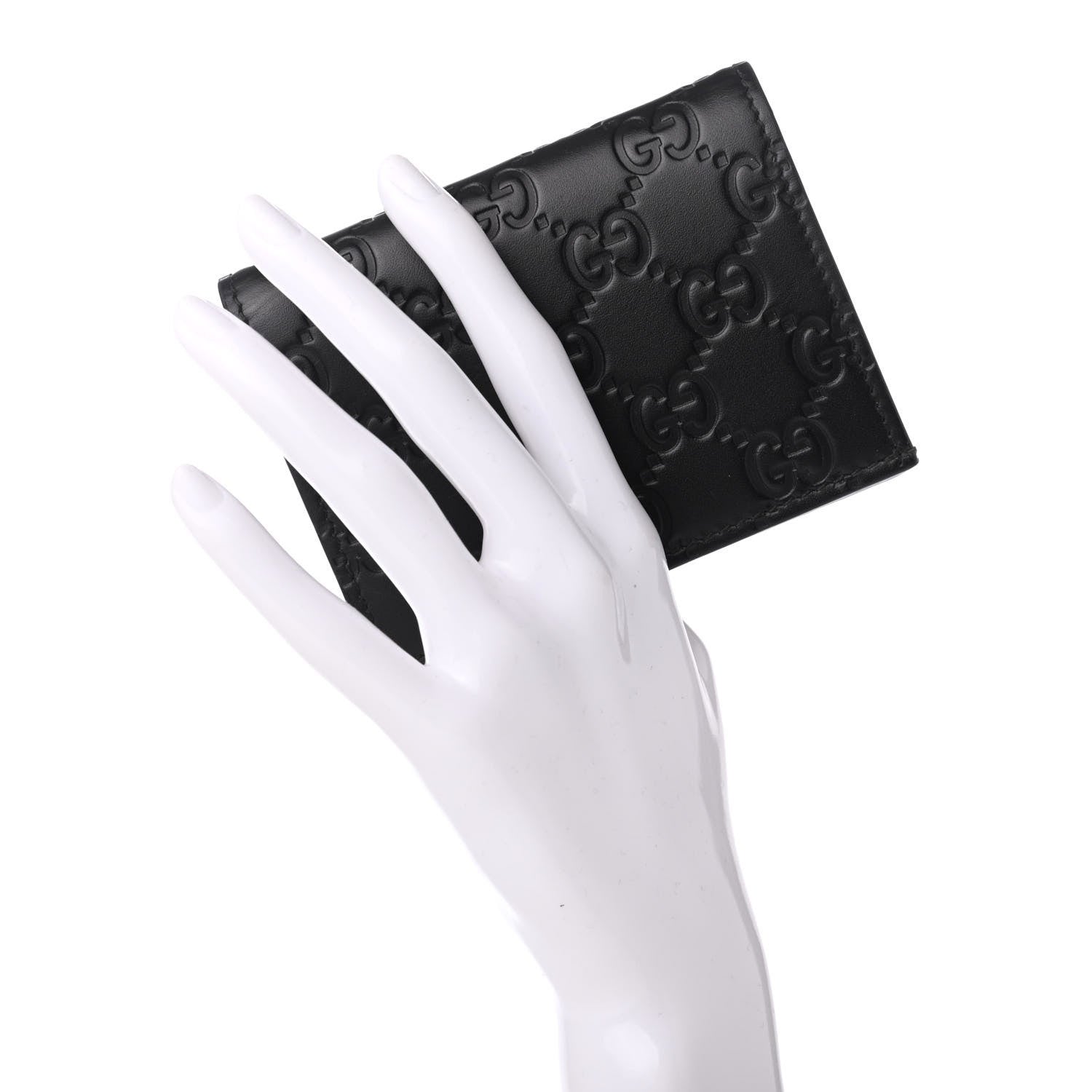 Gucci Guccissima Card Case Wallet Black 2 of 8
