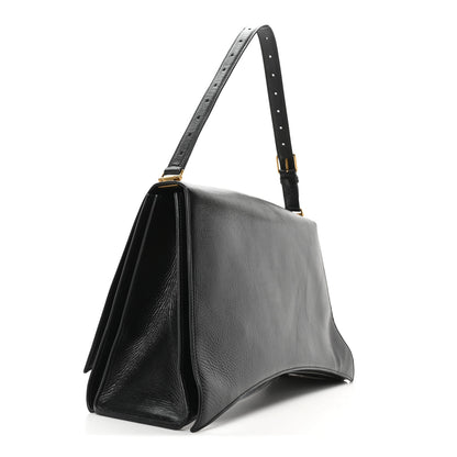Balenciaga Paper Calfskin Large Crush Sling Bag Black 3 of 9