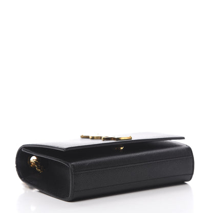 Saint Laurent Grain De Poudre Small Monogram Kate Satchel Black 4 of 11