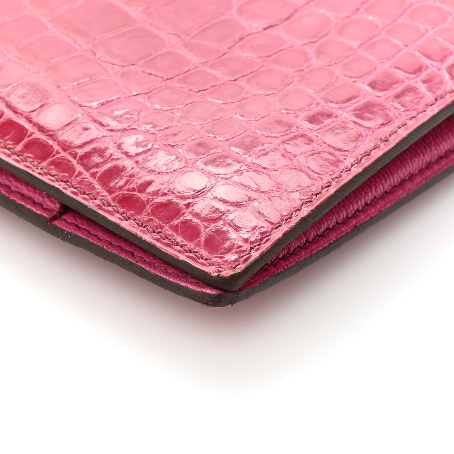 Shiny Alligator Bearn Wallet Rose Scheherazade