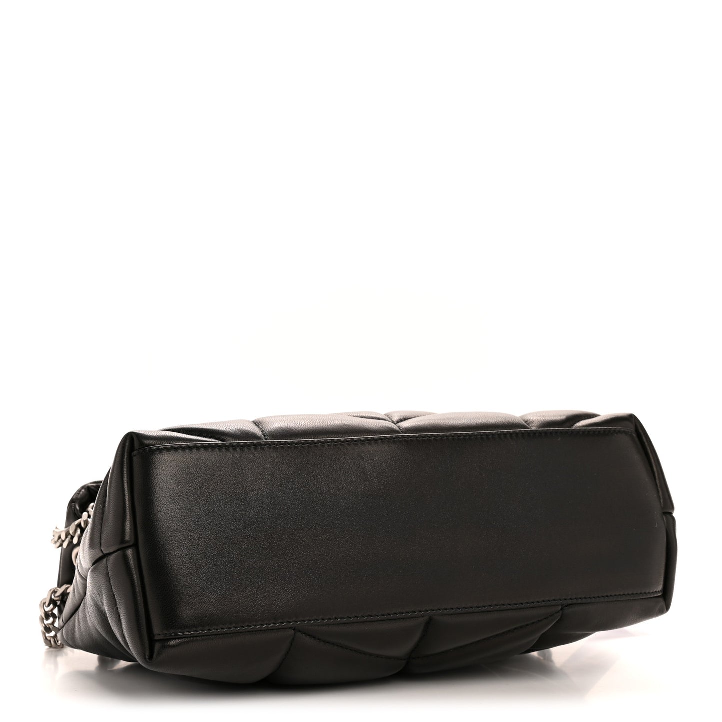 Lambskin Quilted Small Loulou Puffer Monogram Chain Satchel Black