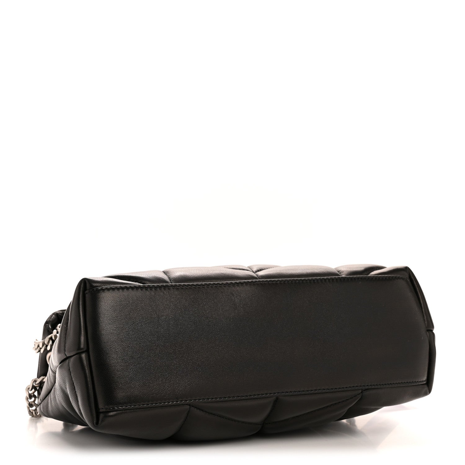 Saint Laurent Lambskin Quilted Small Loulou Puffer Monogram Chain Satchel Black 4 of 11