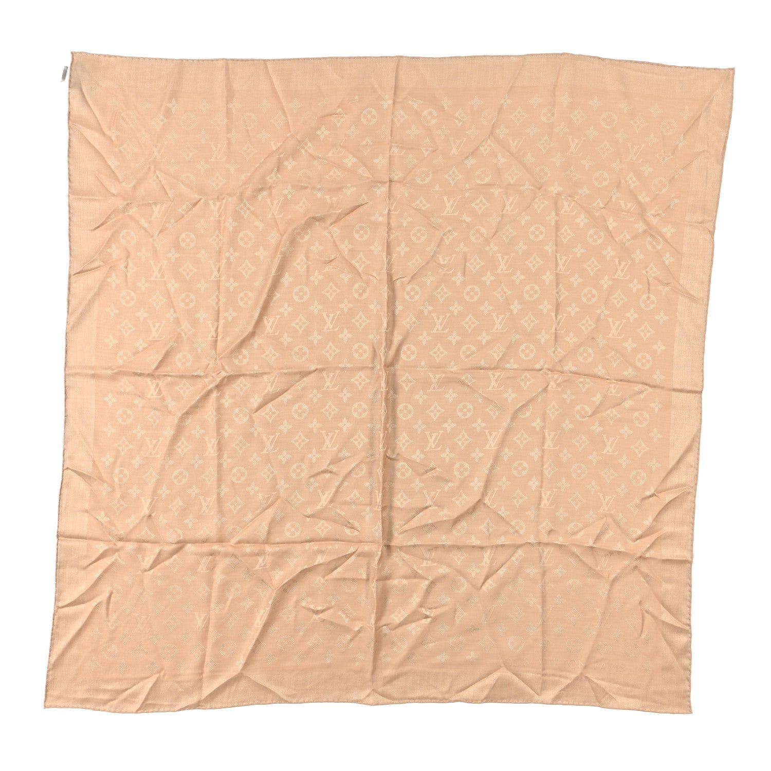 Louis Vuitton Silk Cashmere Monogram My Everything Shawl XS Beige 1 of 4