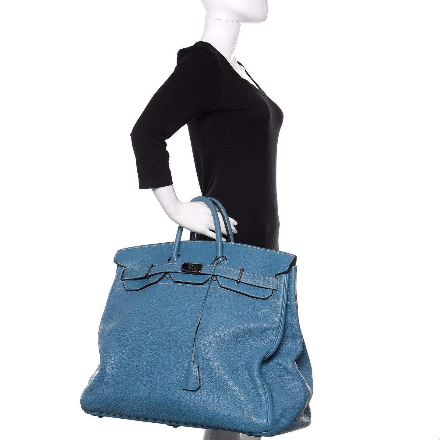 Taurillon Clemence HAC Travel Birkin 50 Blue Jean