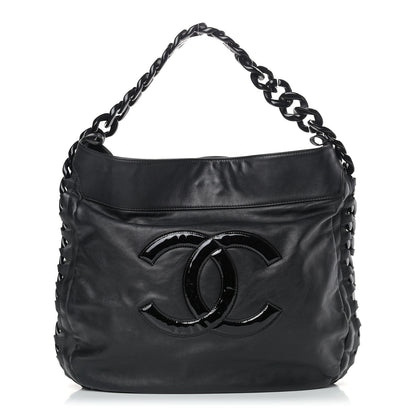 Chanel Calfskin Modern Chain Rhodoid Hobo Black 1 of 11