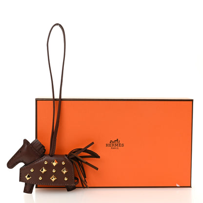 Hermes Milo Lambskin Studded Grigri Rodeo Robeo Rock Horse Bag Charm PM Terre 5 of 5