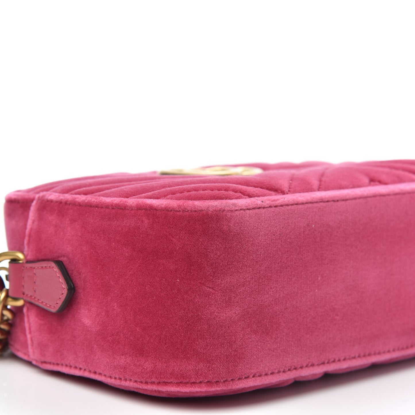 Velvet Matelasse Small GG Marmont Chain Shoulder Bag Light Raspberry Rose