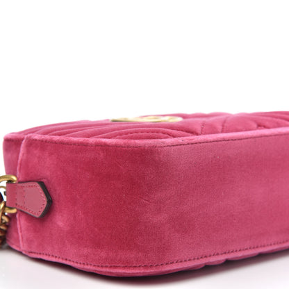 Gucci Velvet Matelasse Small GG Marmont Chain Shoulder Bag Light Raspberry Rose 9 of 12