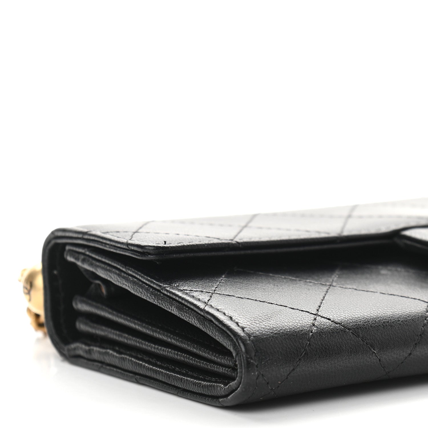 Chanel Goatskin Quilted Chic Pearls Clutch With Chain Black 9 of 10