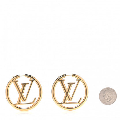 Louis Vuitton Metal Louise Hoop Earrings Gold 2 of 3