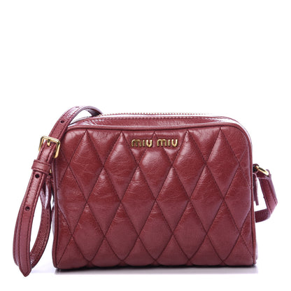 Miu Miu Vitello Shine Quilted Camera Bag Bruyere 1 of 9