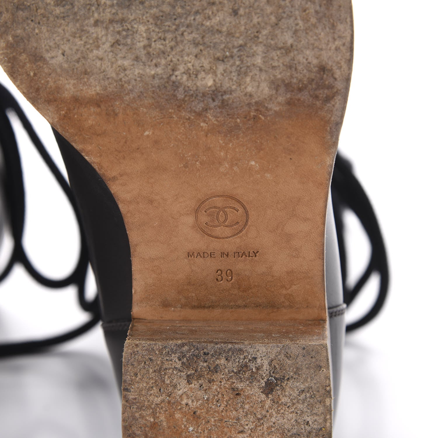 Chanel Calfskin Sock High CC Combat Boots 39 Black 6 of 6