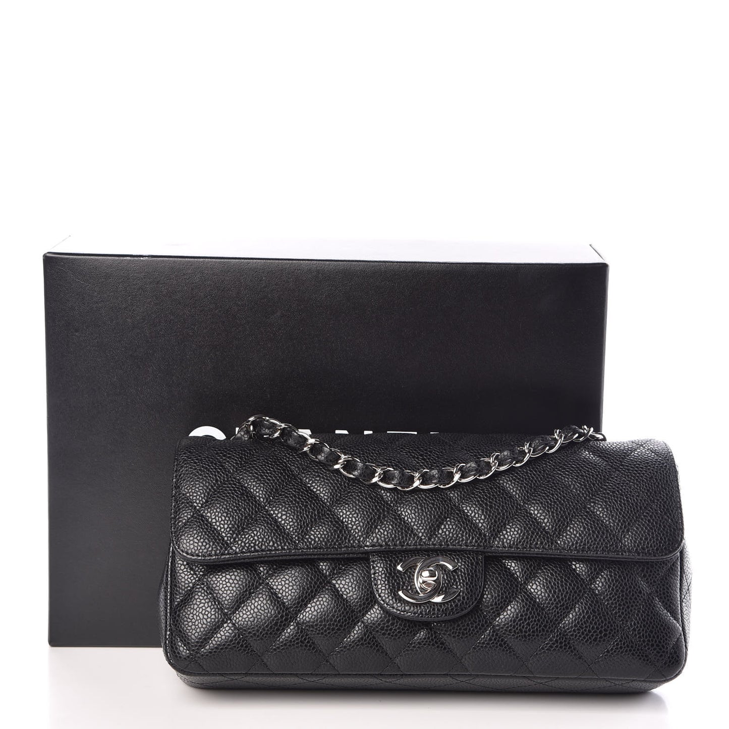 Caviar Quilted East West Flap Black