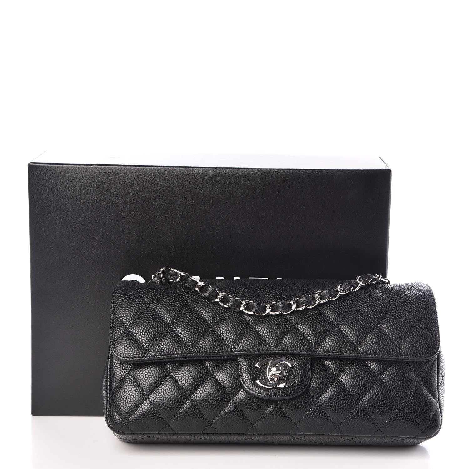 Chanel Caviar Quilted East West Flap Black 10 of 10