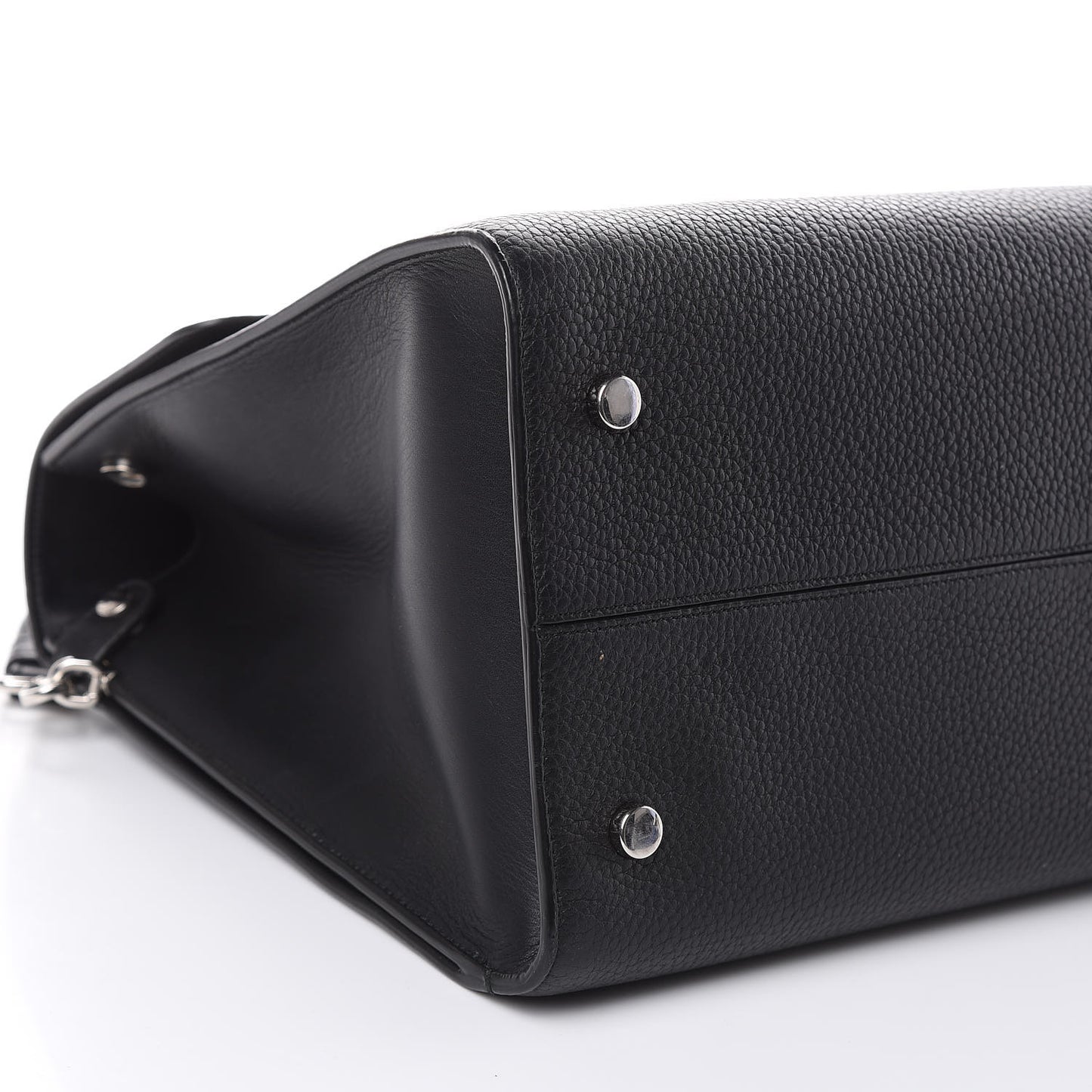 Grained Calfskin Large Diorever Flap Black