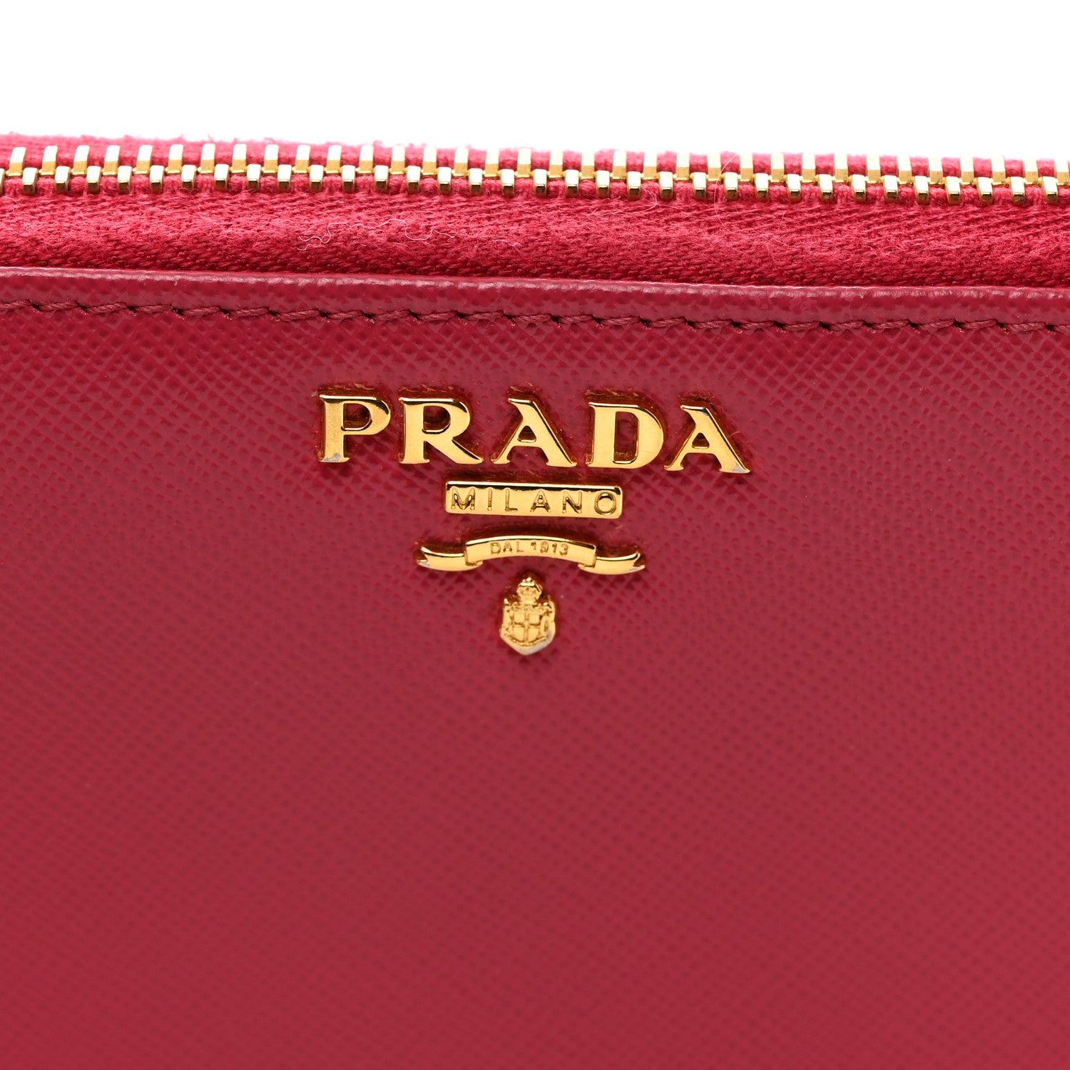 Prada Saffiano Move Half Zip Wallet Peonia 7 of 7
