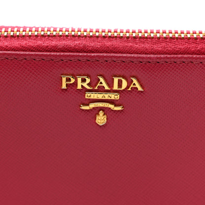 Prada Saffiano Move Half Zip Wallet Peonia 7 of 7