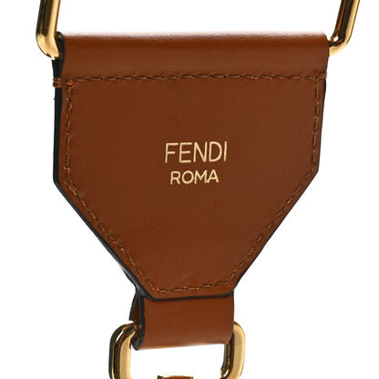 Fendi Ribbon Vitello King Logo Embossed Gingham Woven Adjustable Strap You Panna Black Cuoio 4 of 4